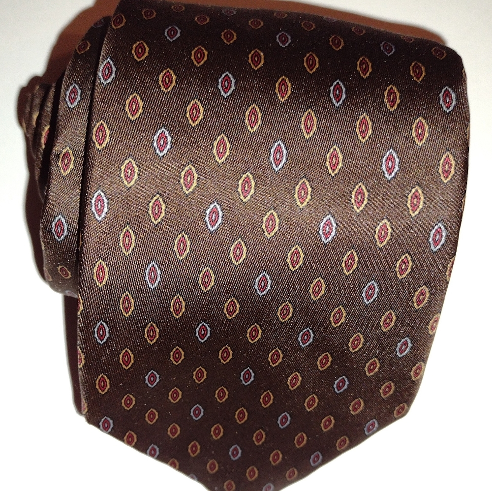 Lanvin brown paisley men's necktie